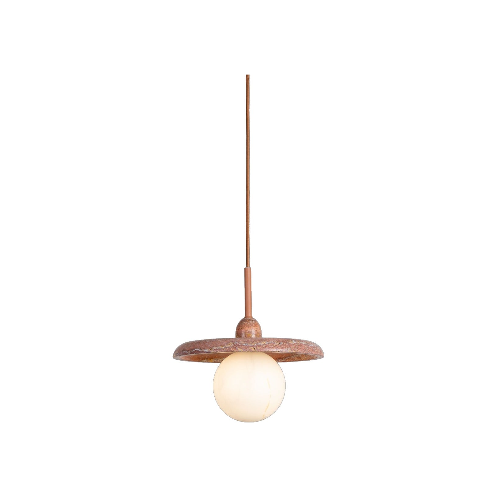Suspension disque Tivoli travertin terracotta 25 cm G9