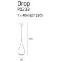 Suspension Drop noire E27, vue 5