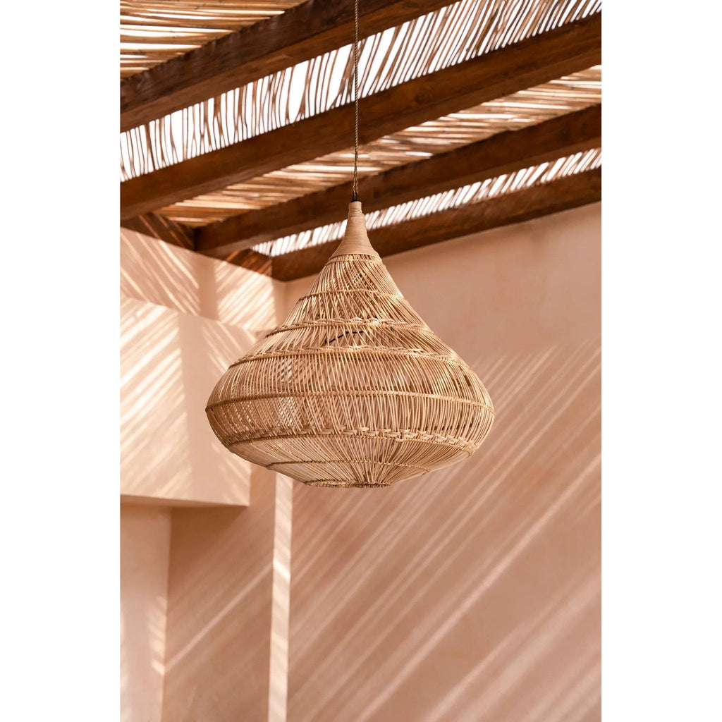 Abat-jour de suspension Drop en rotin naturel 107 cm, vue 3