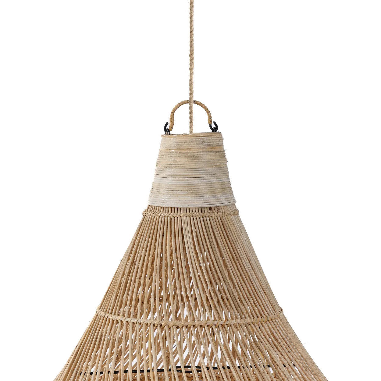 Abat-jour de suspension Drop en rotin naturel 107 cm, vue 4