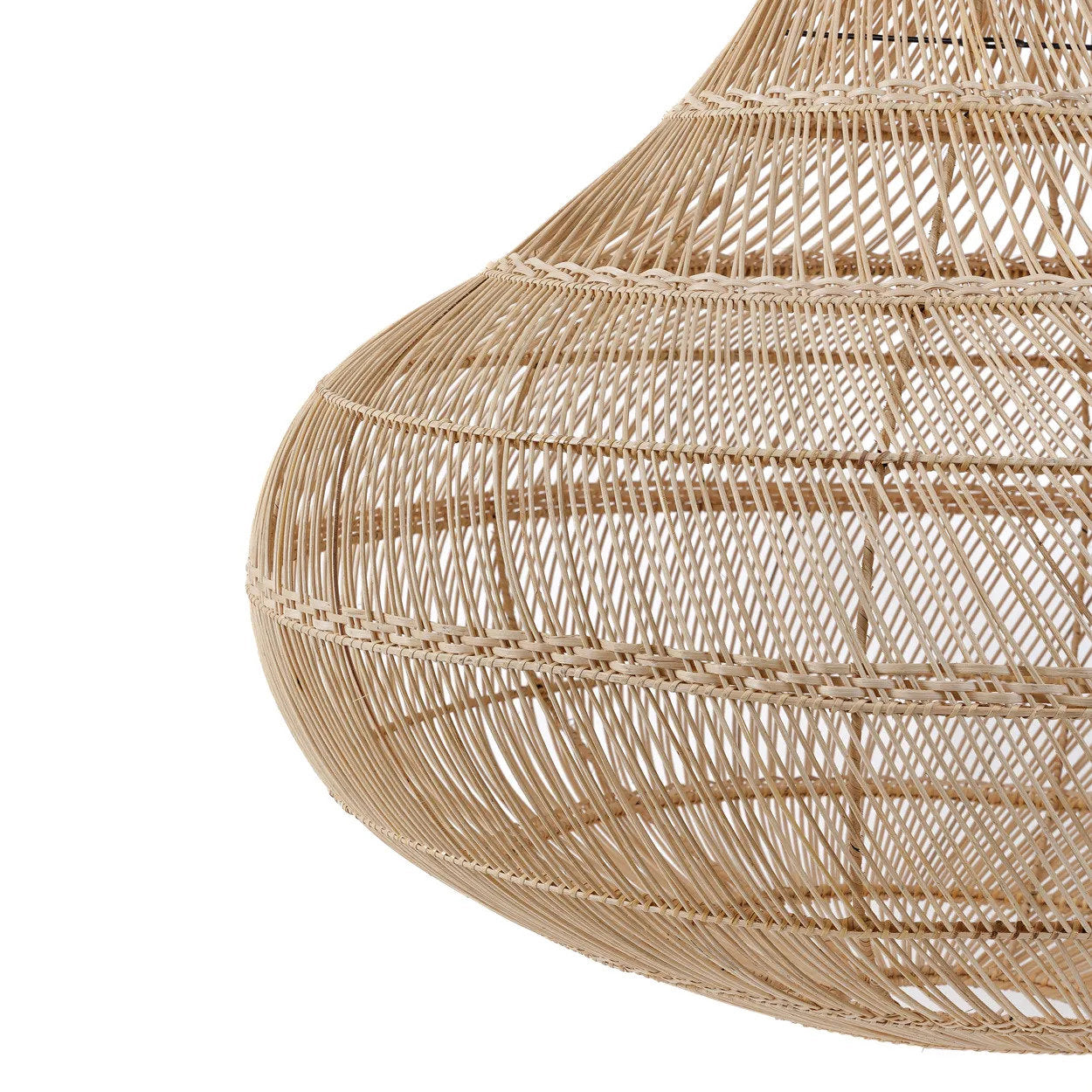 Abat-jour de suspension Drop en rotin naturel 107 cm, vue 5