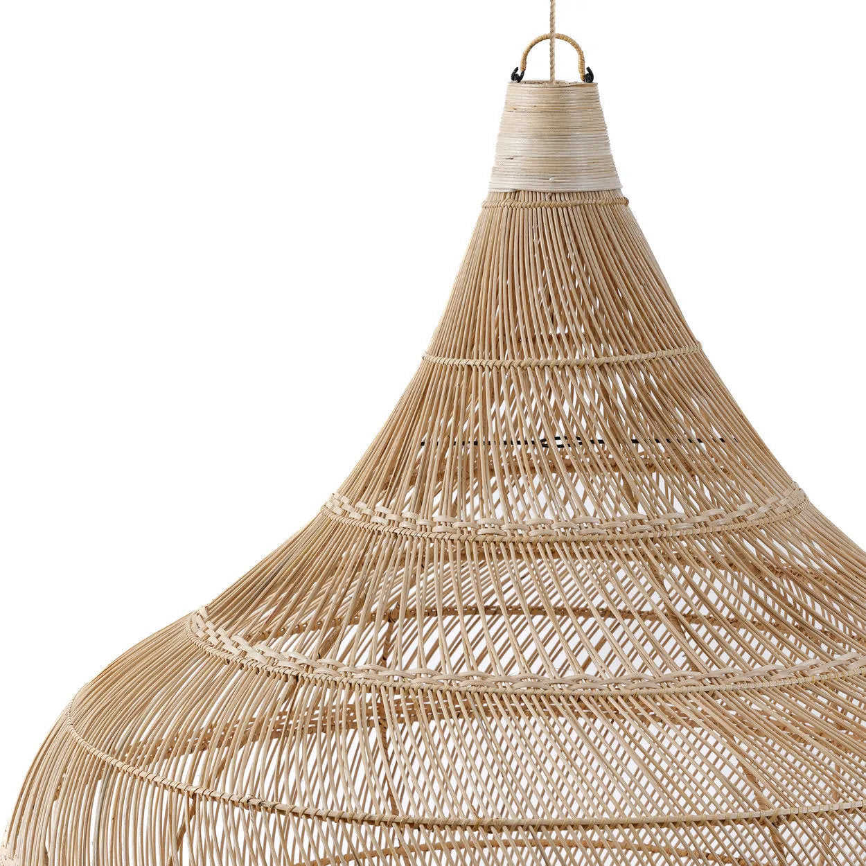 Abat-jour de suspension Drop en rotin naturel 107 cm, vue 6