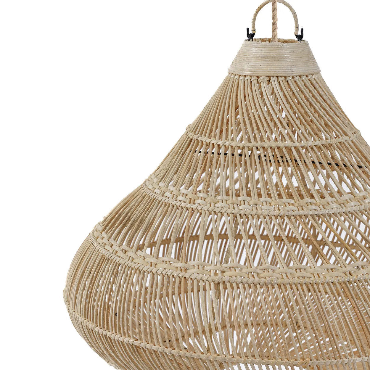 Abat-jour de suspension Drop en rotin naturel 80 cm, vue 6