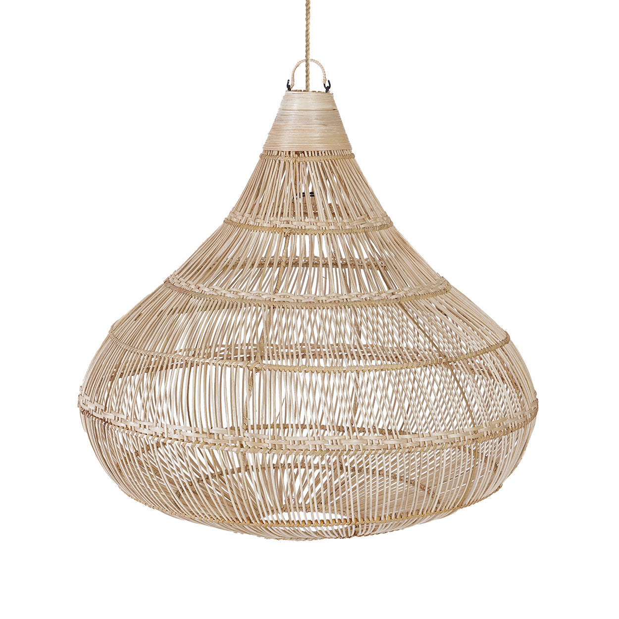 Abat-jour de suspension Drop en rotin naturel 80 cm