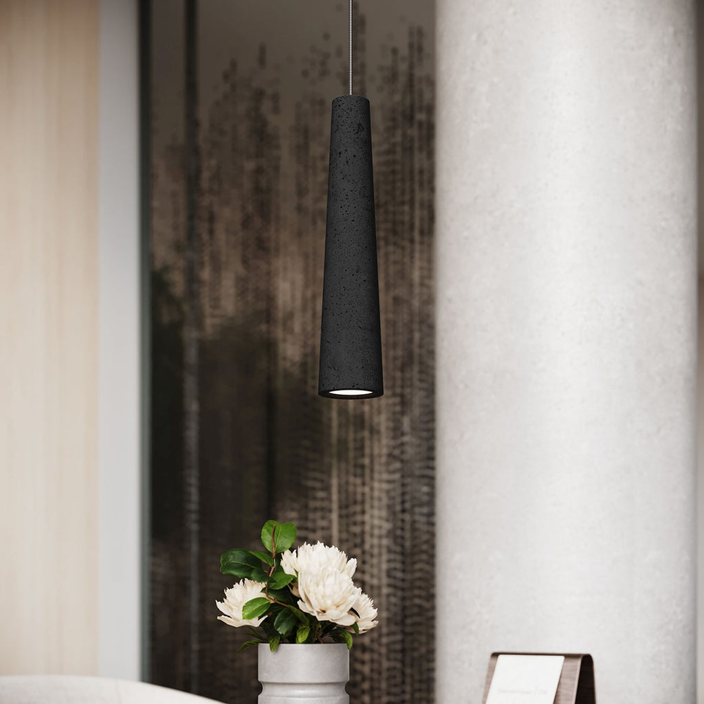 Suspension Electra béton noir GU10 en situation dans un intérieur