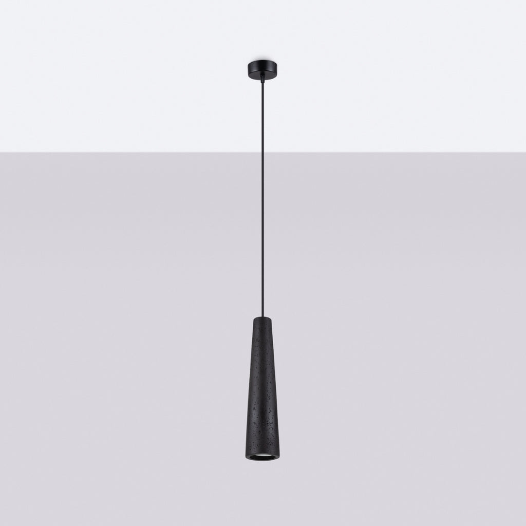 Suspension Electra béton noir GU10 de profil