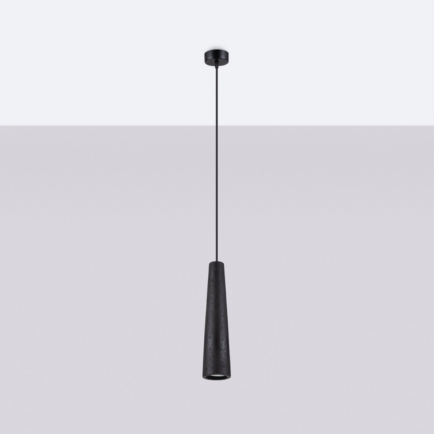 Suspension Electra béton noir GU10 de profil
