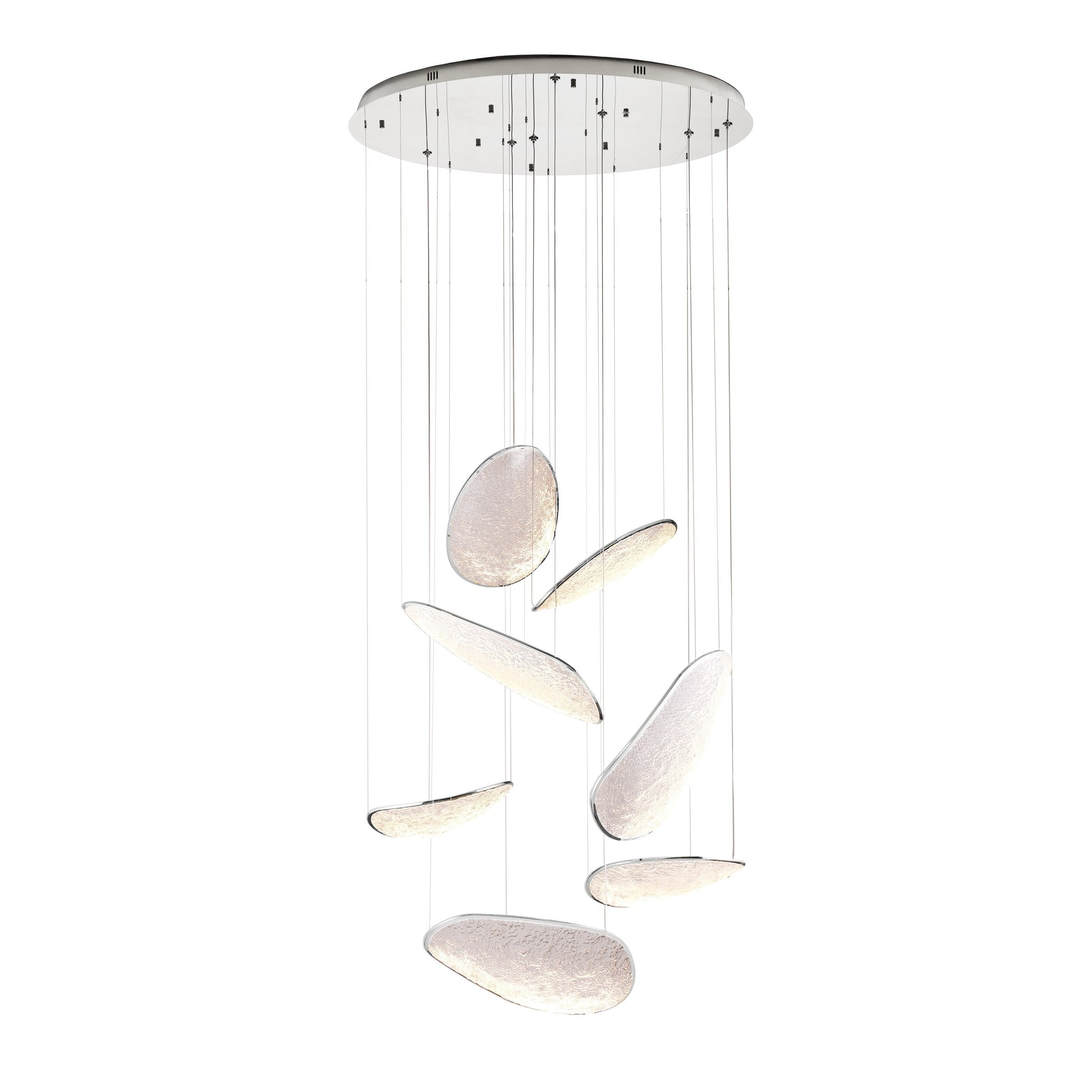 Suspension Empire chromée 7 lumières