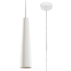 Suspension en céramique Electra blanche, vue de face