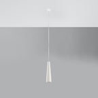 Suspension en céramique Electra blanche, vue de profil
