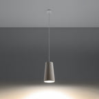 Suspension en céramique Gulcan blanche allumée