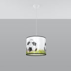 Suspension enfant ballon de foot sur herbe 30 cm E27 de profil