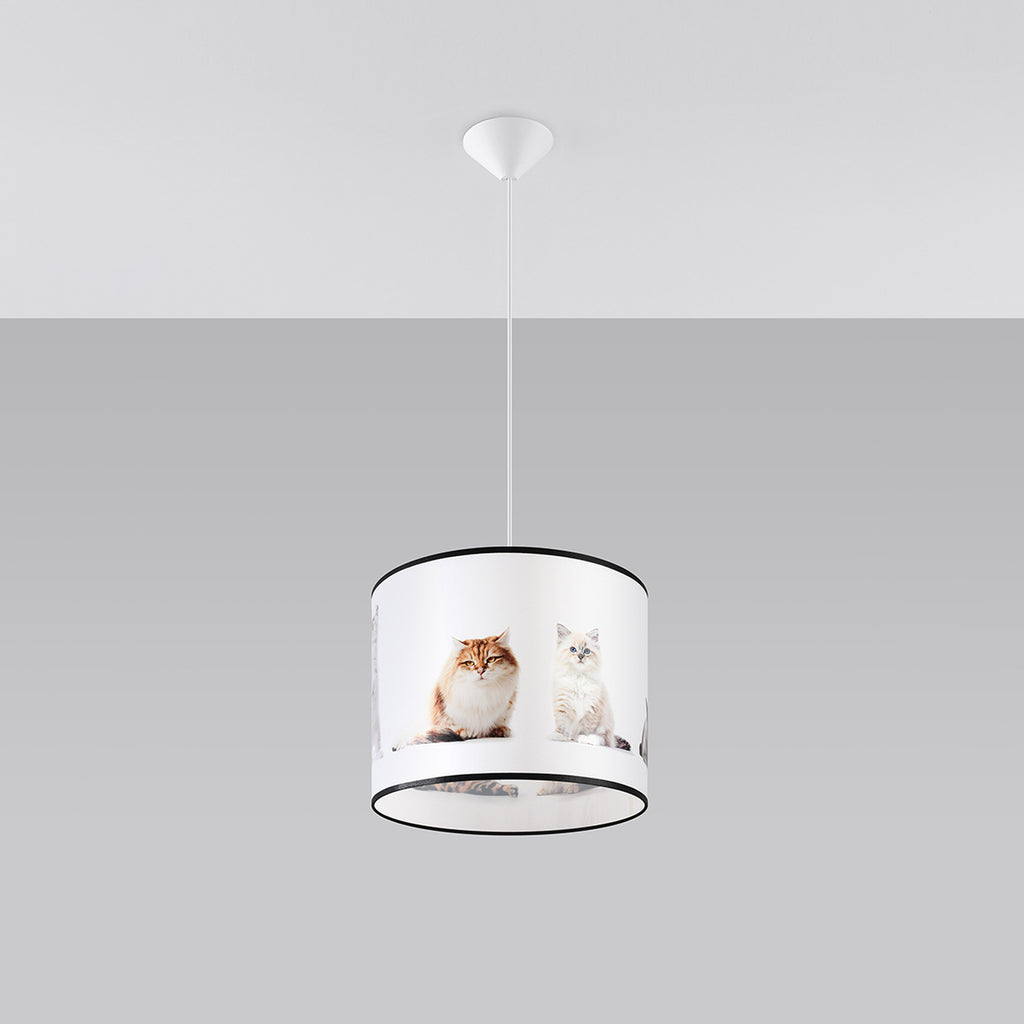 Suspension enfant chatons 30 cm E27 de profil