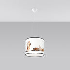 Suspension chatons vue sur une autre face avec un chaton debout et un chat tigré couché