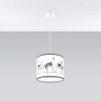 Suspension enfant chats 30 cm E27 allumée, lumière douce et motif révélé