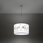 Suspension enfant chats 40 cm E27 allumée, lumière douce et motif révélé