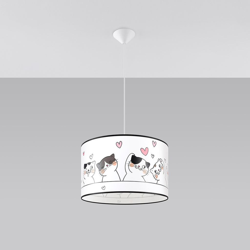 Suspension enfant chats 40 cm E27 de profil