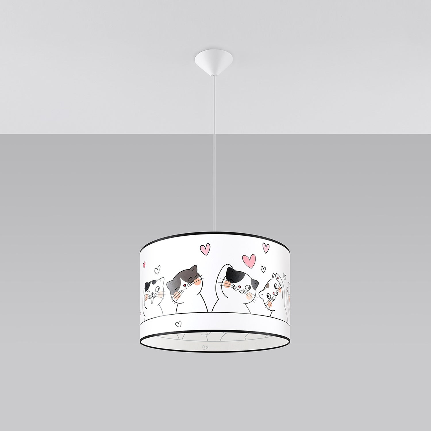 Suspension enfant chats 40 cm E27 de profil