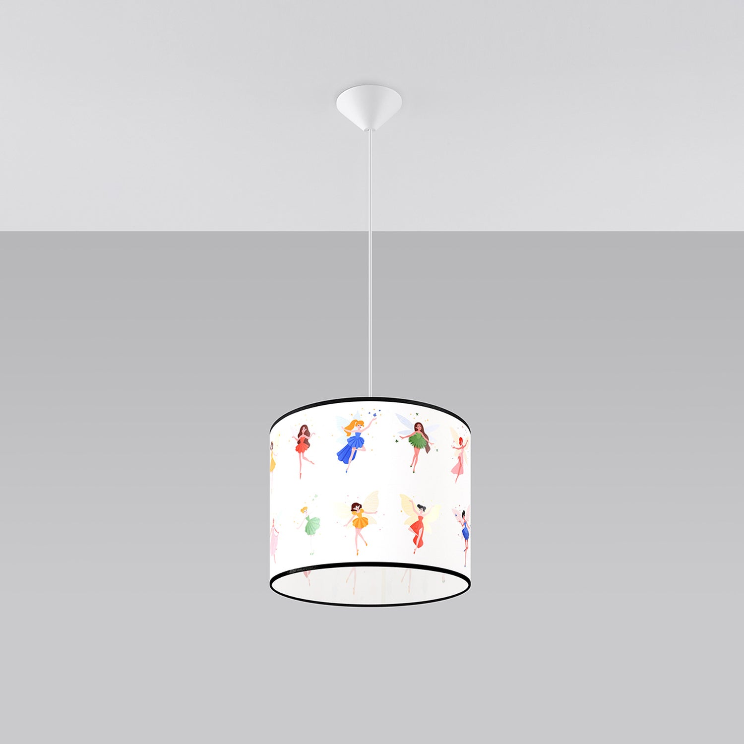 Suspension enfant fées 30 cm E27 de profil