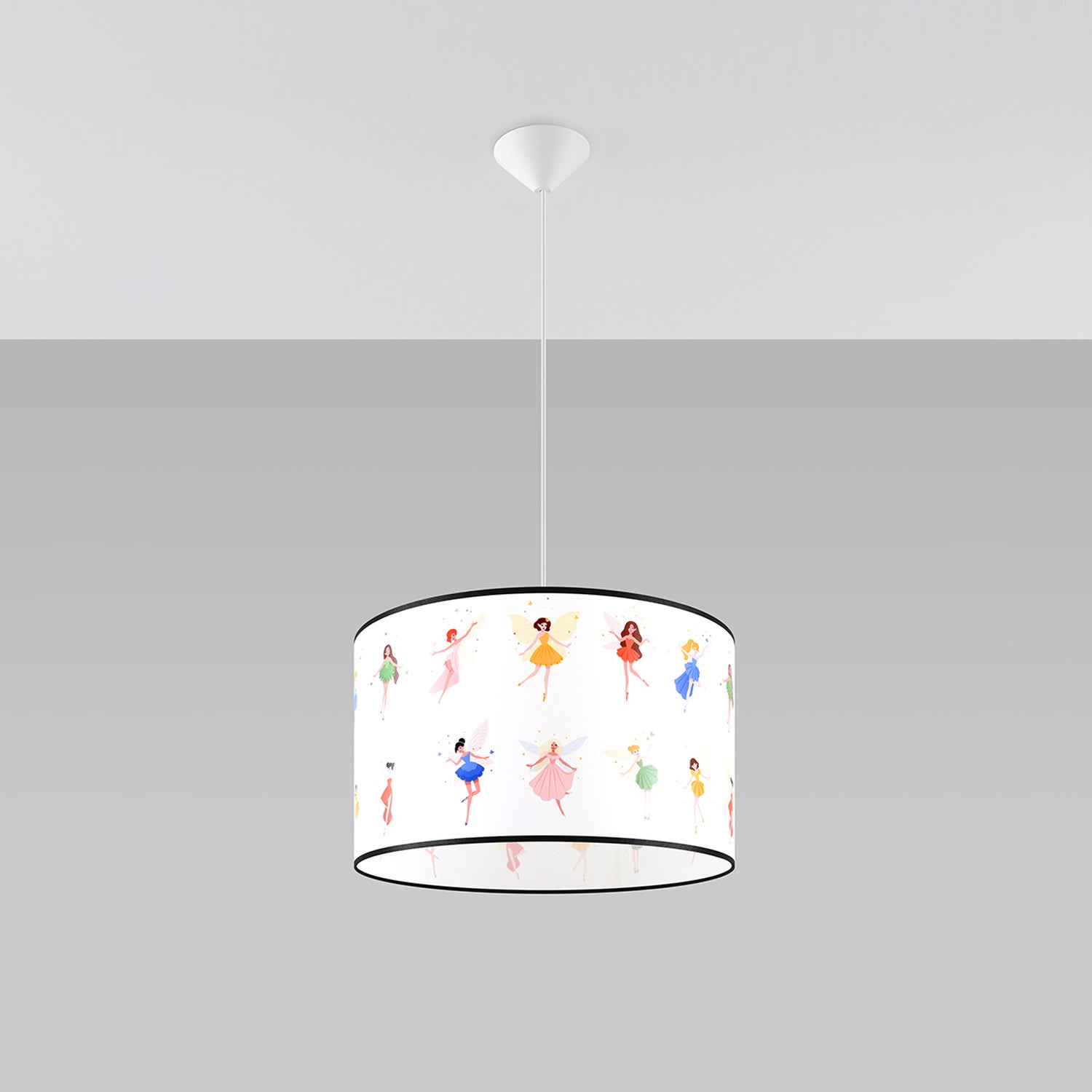 Suspension enfant fées 40 cm E27 de profil