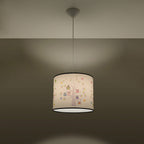 Suspension enfant hiboux 40 cm E27 allumée, lumière douce et motif révélé