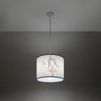 Suspension enfant princesse 30 cm E27 allumée, lumière douce et motif révélé