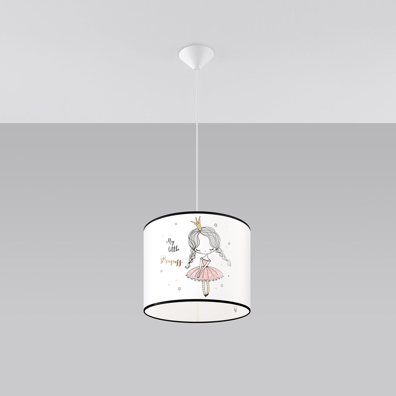 Suspension enfant princesse 30 cm E27 de profil