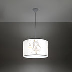 Suspension enfant princesse 40 cm E27 allumée, lumière douce et motif révélé
