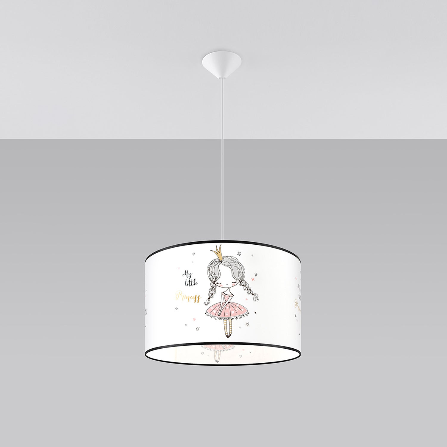 Suspension enfant princesse 40 cm E27 de profil