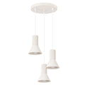 Suspension Estria trois cônes en métal beige suspendus à une rosace ronde