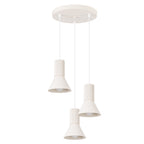 Suspension Estria trois cônes en métal beige suspendus à une rosace ronde