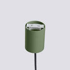 Suspension Estria cône acier beige et vert olive E14, autre vue