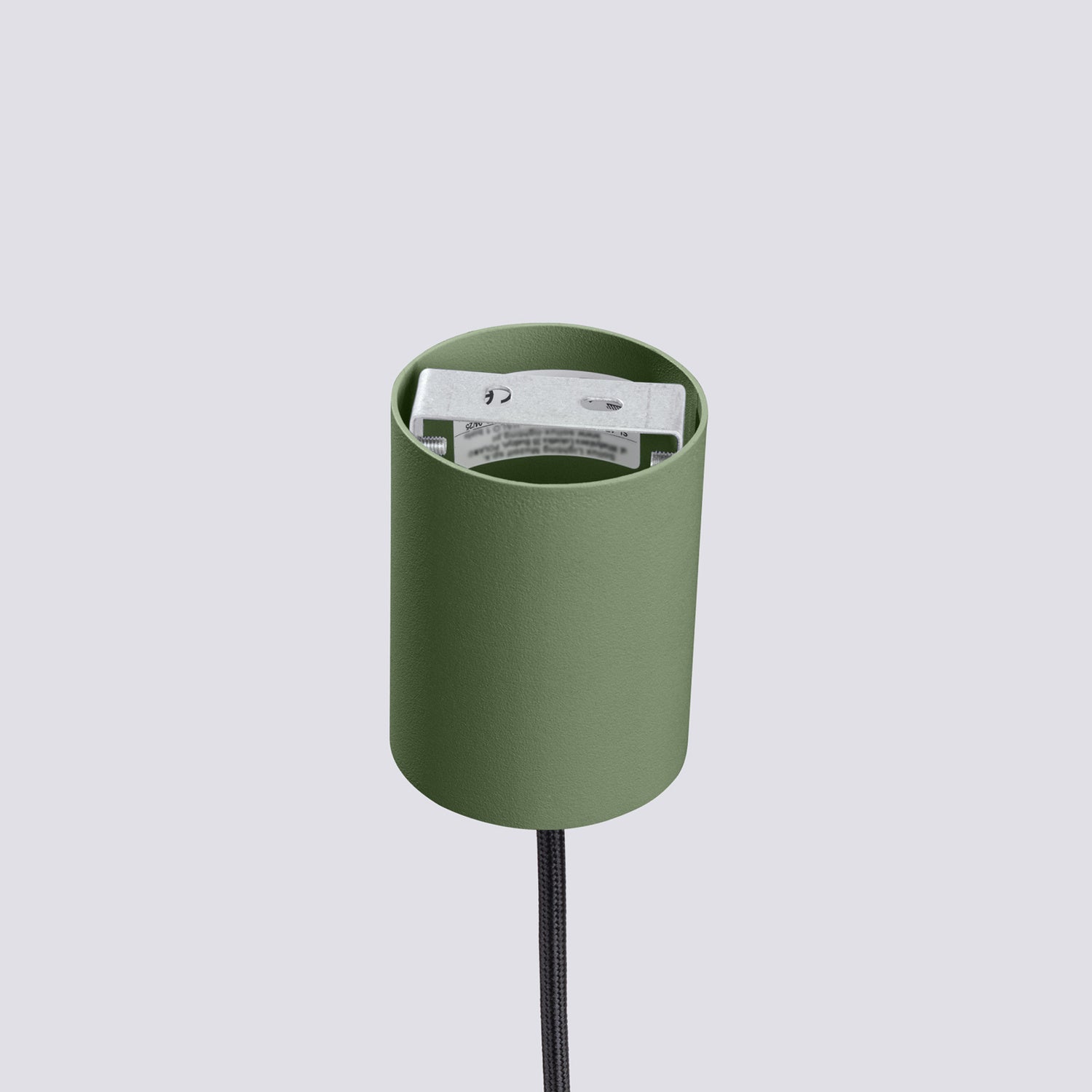 Suspension Estria cône acier beige et vert olive E14, autre vue