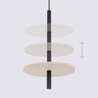 Suspension Feltro disque feutre beige et acier noir G9, détail