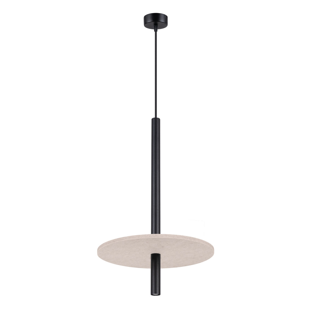 Suspension Feltro disque feutre beige et acier noir G9