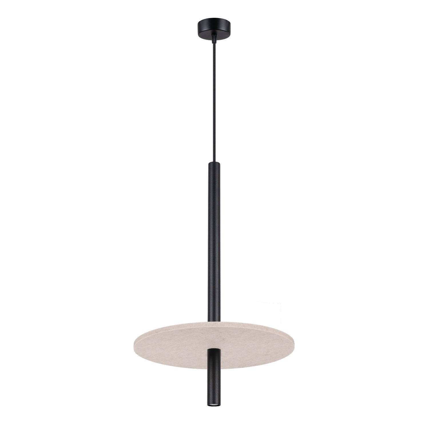 Suspension Feltro disque feutre beige et acier noir G9