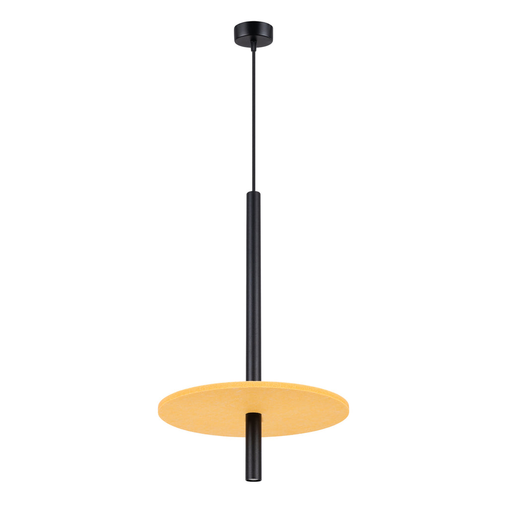 Suspension Feltro disque feutre jaune moutarde et acier noir G9