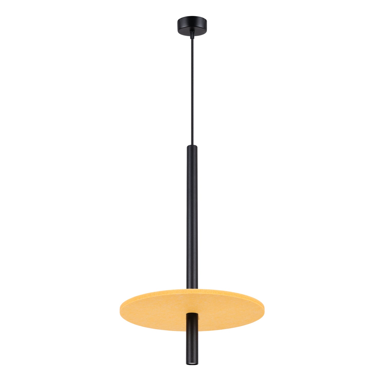 Suspension Feltro disque feutre jaune moutarde et acier noir G9