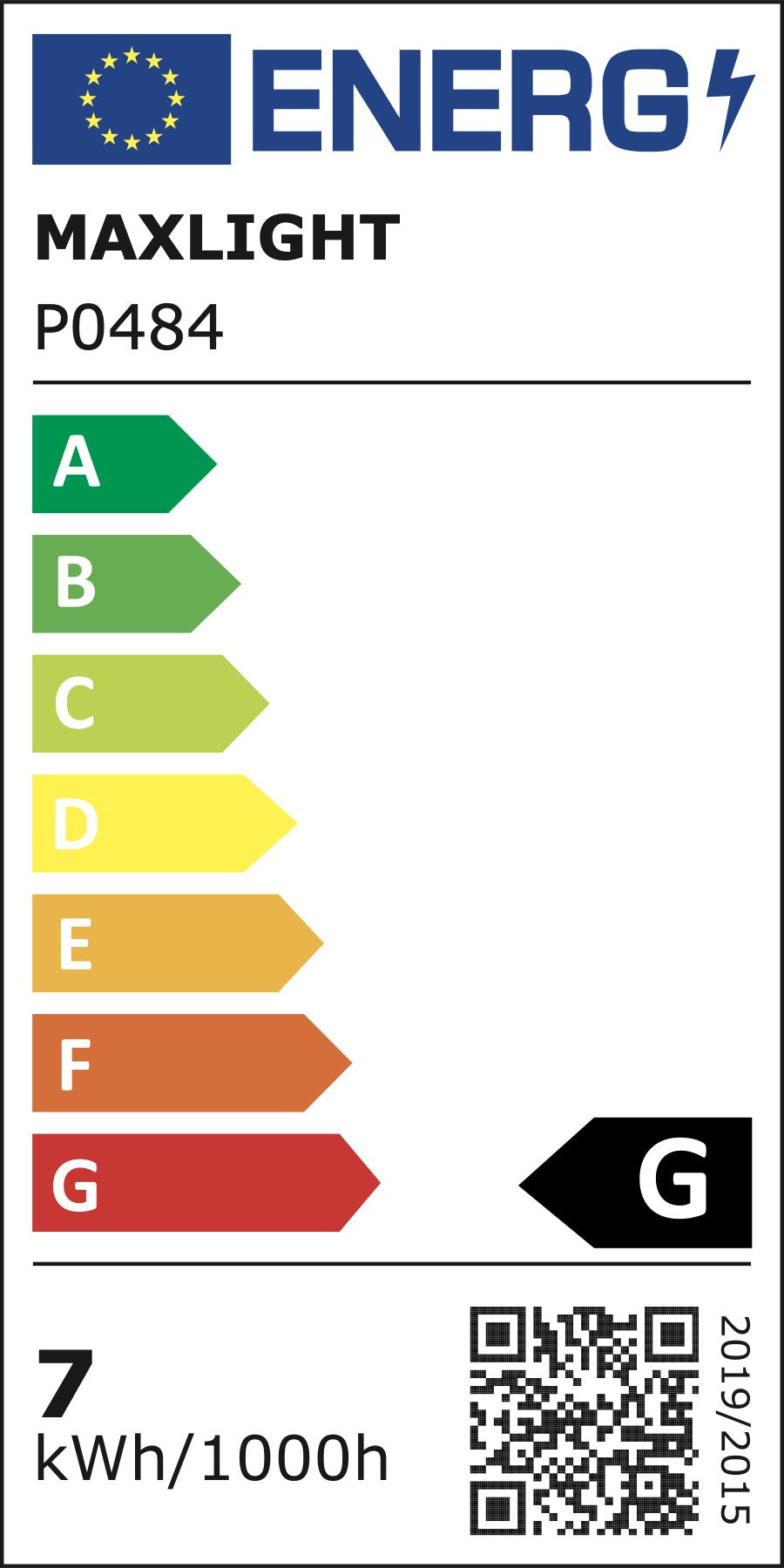 Étiquette énergie classe G de la suspension Coffee dorée H 140 cm