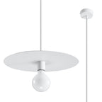 Suspension Flavio en métal blanc, vue de face