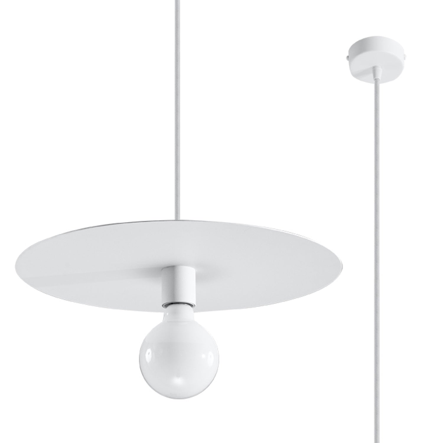 Suspension Flavio en métal blanc, vue de face
