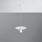 Suspension Flavio en métal blanc, vue de profil