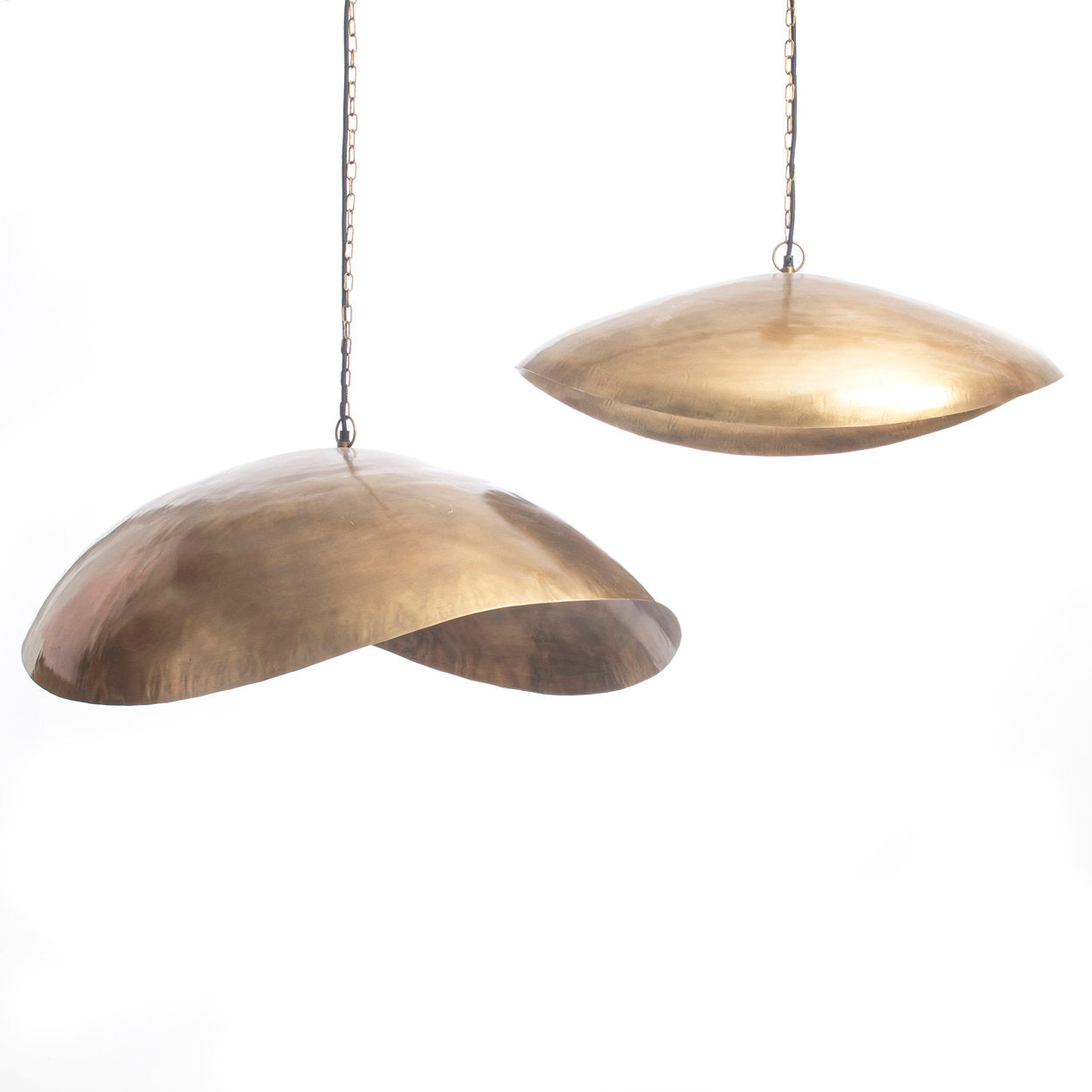 Abat-jour de suspension Fortune Cookie en métal finition laiton 54 cm, vue 6