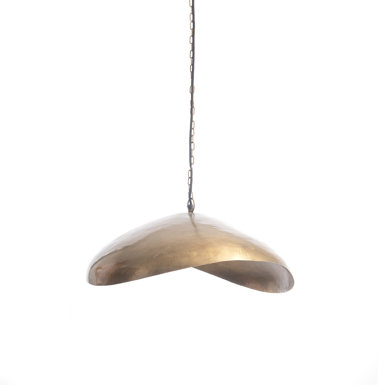 Abat-jour de suspension Fortune Cookie en métal finition laiton 54 cm