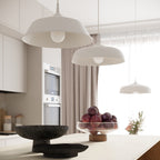 Suspension Frika métal blanc E27 en ambiance