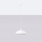 Suspension Frika métal blanc E27 de profil