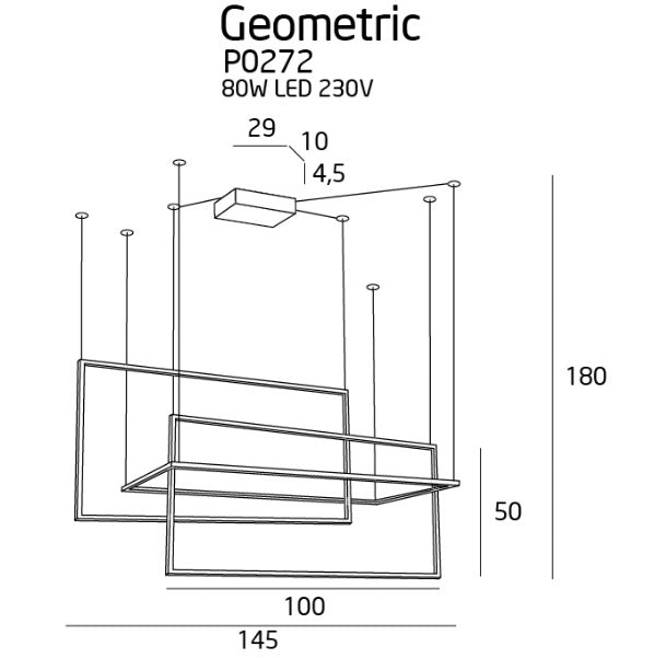 Dimensions Suspension Geometric blanche
