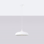 Suspension Gina métal blanc E27 de profil