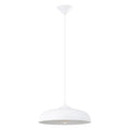 Suspension Gina métal blanc E27, abat-jour en métal blanc, coupole arrondie et lisse