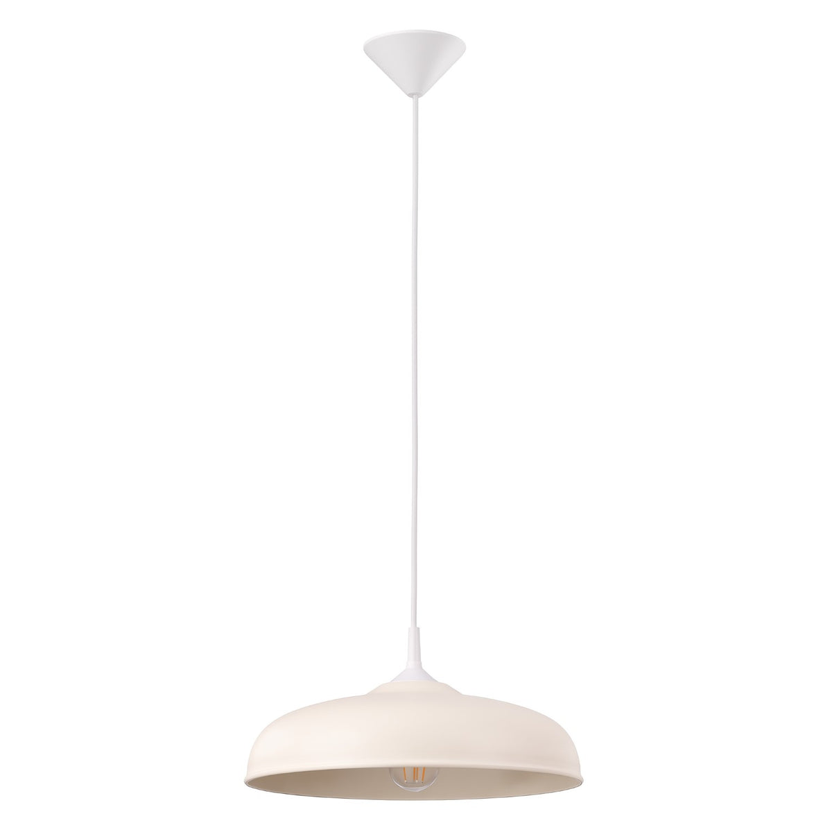 Suspension Gina métal E27, finition laque beige